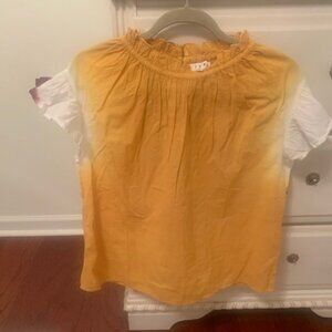 GOLD TOP WITH WHITE AND PURPLE ON SLEEVES, LSU TIGERS SIZE MEDIUM BRAND THM